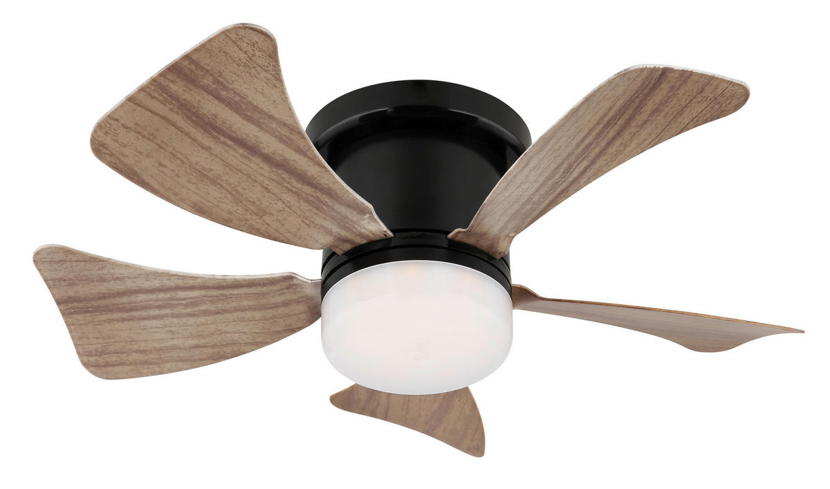 DECKENVENTILATOR - Opal/Schwarz, KONVENTIONELL, Kunststoff/Metall (40,6/13cm) - Globo