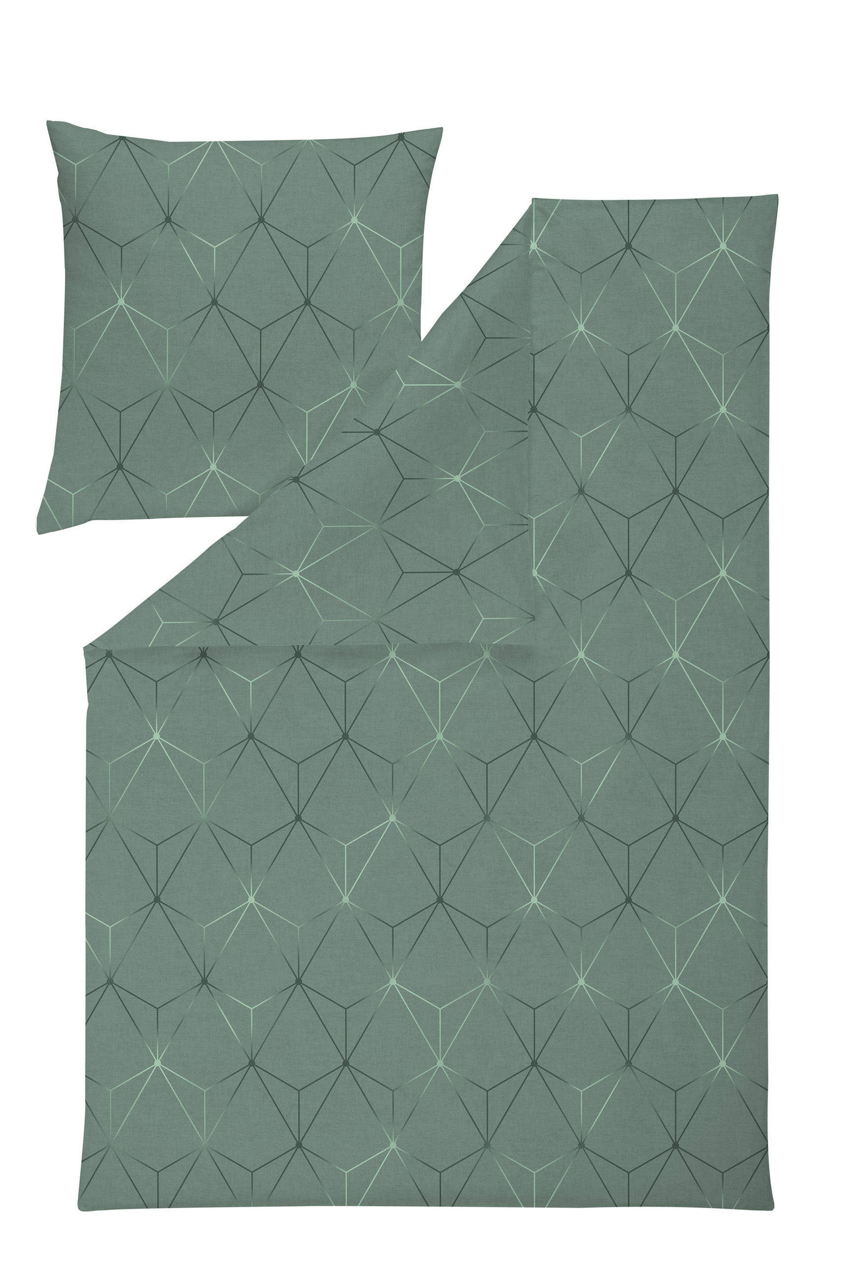 BETTWÄSCHE 155/220 cm ATELIER Makosatin  - Grün, Design, Textil (155/220cm) - Estella