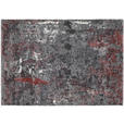 VINTAGE-TEPPICH 65/130 cm Timeline Quantum Grau, Hellrot  - Hellrot/Grau, Design, Textil (65/130cm) - Novel