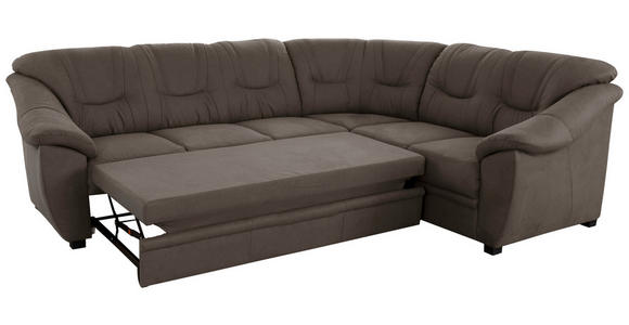 ECKSOFA inkl. Funktion Grau Flachgewebe  - Schwarz/Grau, KONVENTIONELL, Kunststoff/Textil (264/215cm) - Cantus