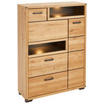 HIGHBOARD Wildeiche massiv Graphitfarben, Eiche Artisan, Wildeiche Beleuchtung  - Wildeiche/Graphitfarben, KONVENTIONELL, Holz/Holzwerkstoff (105/143/38cm) - Hom`in