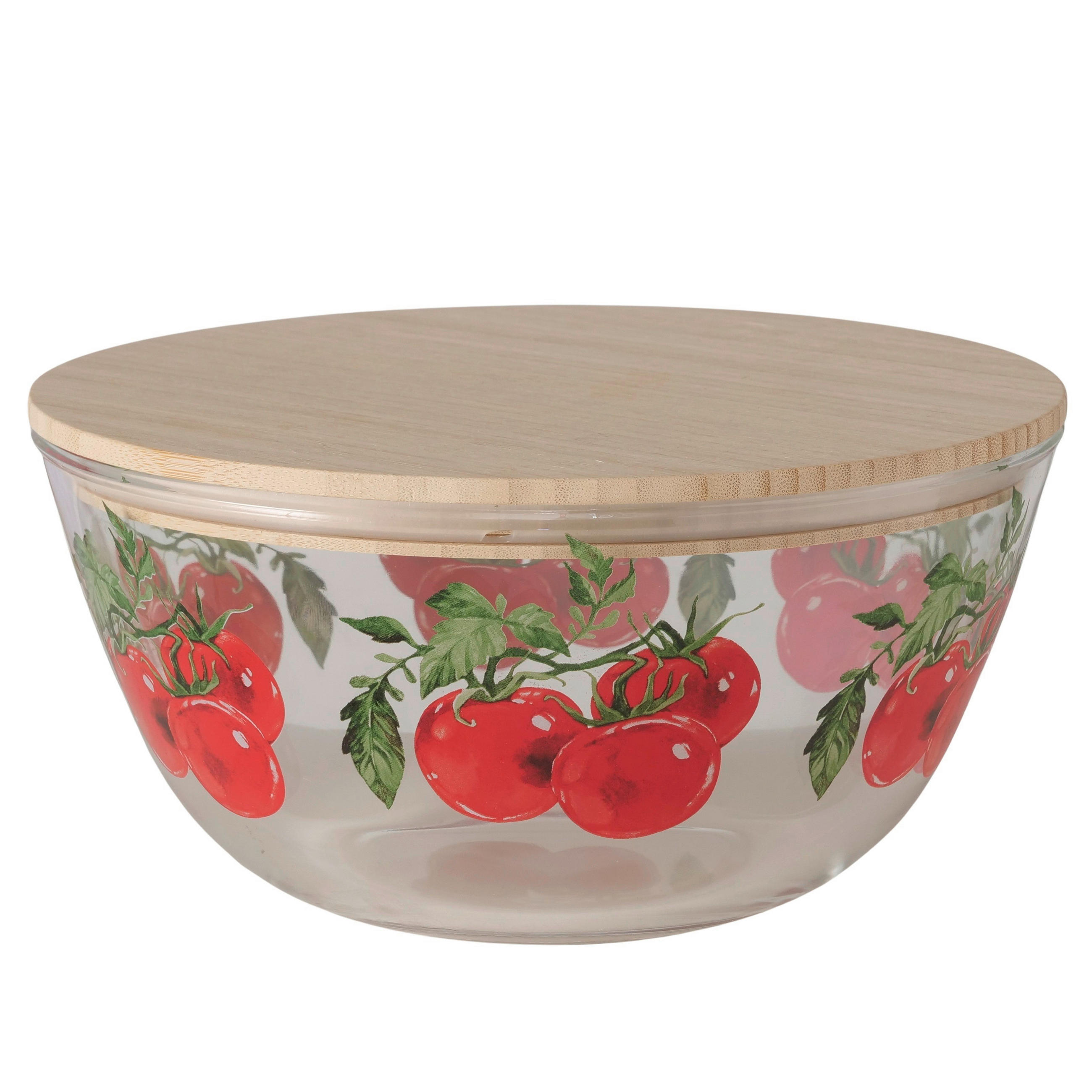 SCHALE   - Transparent/Rot, Trend, Glas/Holz (23/11cm)