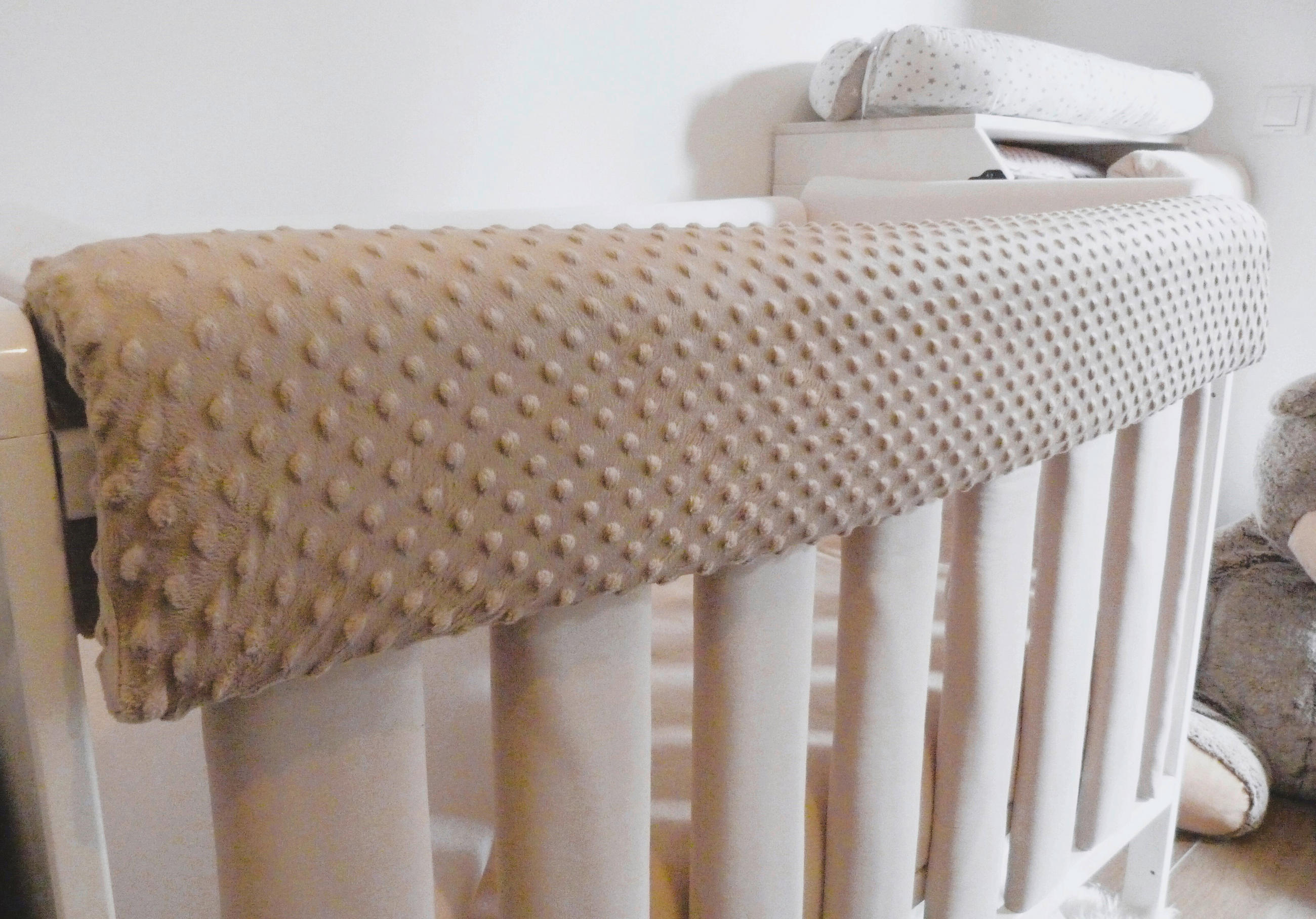 ZAŠTITNA OGRADICA ZA KREVET - bež, Osnovno, tekstil (120cm)