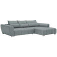 ECKSOFA in Webstoff Türkis  - Türkis/Silberfarben, MODERN, Kunststoff/Textil (304/218cm) - Carryhome