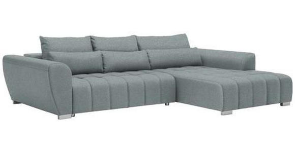 ECKSOFA in Webstoff Türkis  - Türkis/Silberfarben, MODERN, Kunststoff/Textil (304/218cm) - Carryhome