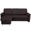 ECKSOFA in Flachgewebe Mokka  - Chromfarben/Mokka, Konventionell, Textil/Metall (163/250cm) - Beldomo System