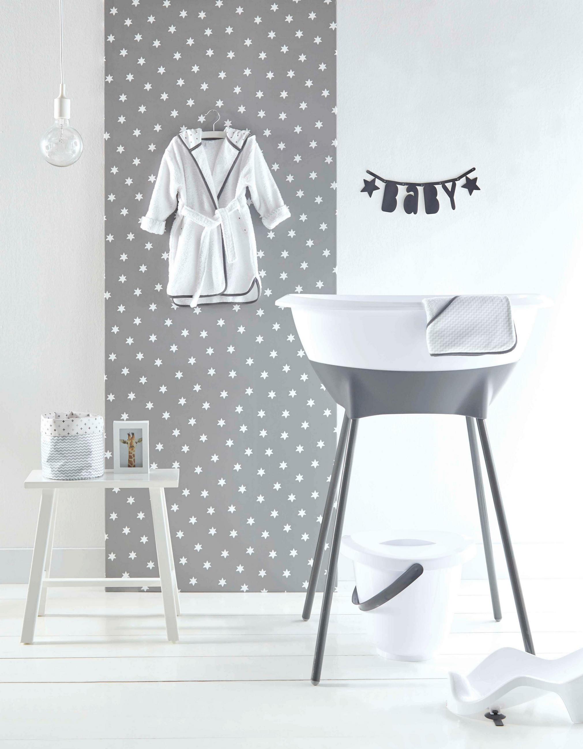 Luma Badewanne und Pflegeset LUMA Snow White  - Anthrazit/Weiß, Basics, Kunststoff/Metall (79,5/40/46cm) - Luma