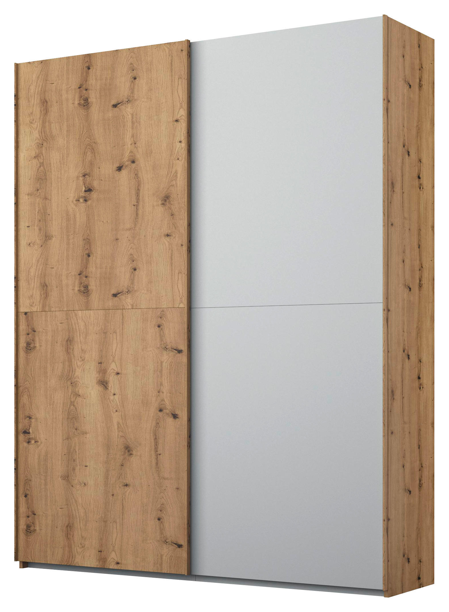 SCHWEBETÜRENSCHRANK in Grau, Eichefarben - Eichefarben/Grau, Trend, Holzwerkstoff (151/223/68cm) - Stylife