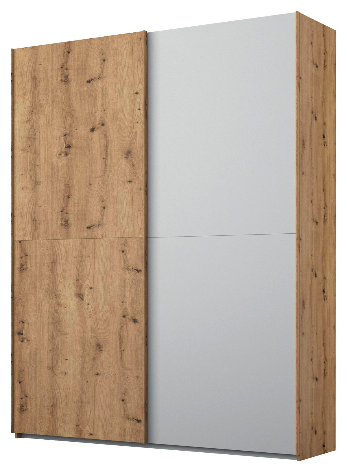 SCHWEBETÜRENSCHRANK in Grau, Eichefarben  - Eichefarben/Grau, Trend, Holzwerkstoff (151/223/68cm) - Stylife