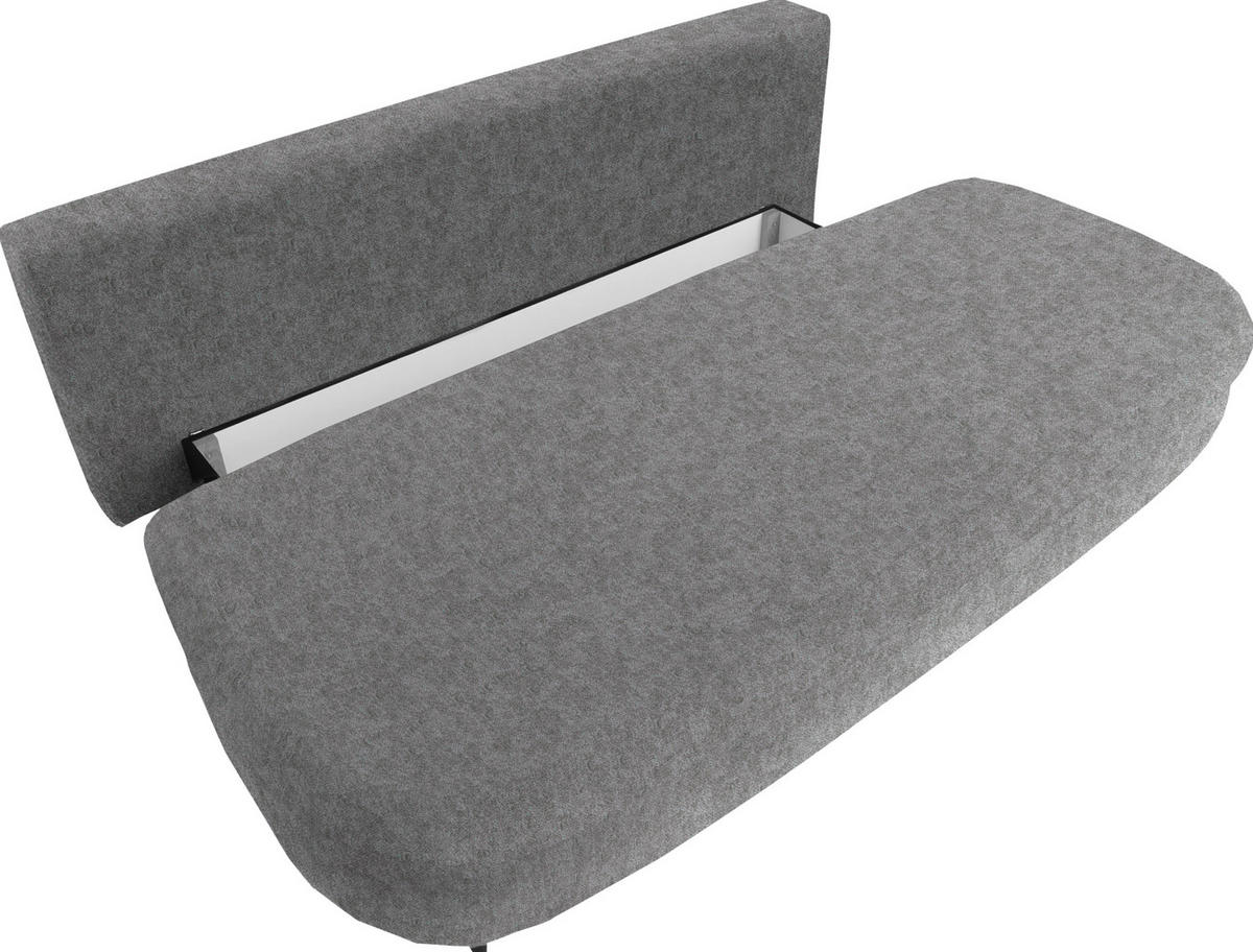 SCHLAFSOFA in Velours Grau  - Schwarz/Grau, Design, Holz/Textil (213/89/105cm) - Novel