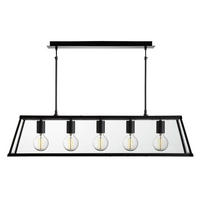 HÄNGELEUCHTE 90/100/20 cm  - Schwarz, Design, Glas/Metall (90/100/20cm)
