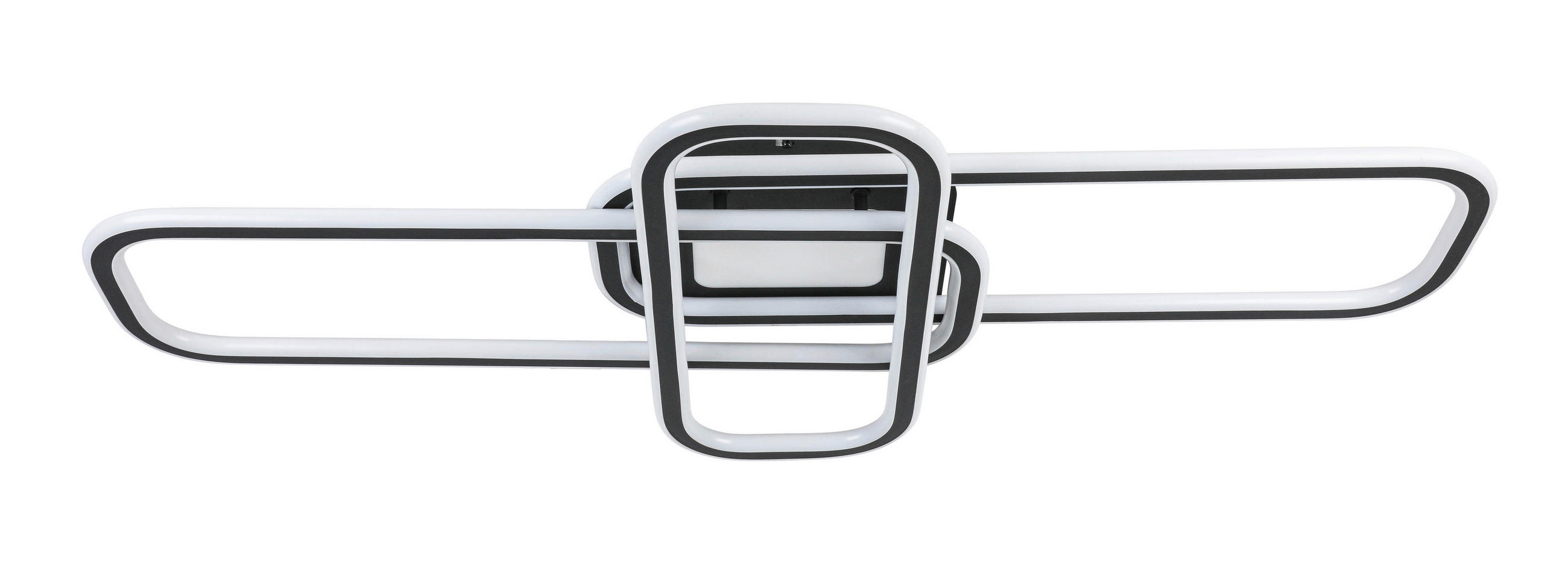 LED-DECKENLEUCHTE Etamin 103/46/11 cm   - Schwarz/Weiß, Design, Kunststoff/Metall (103/46/11cm) - Novel
