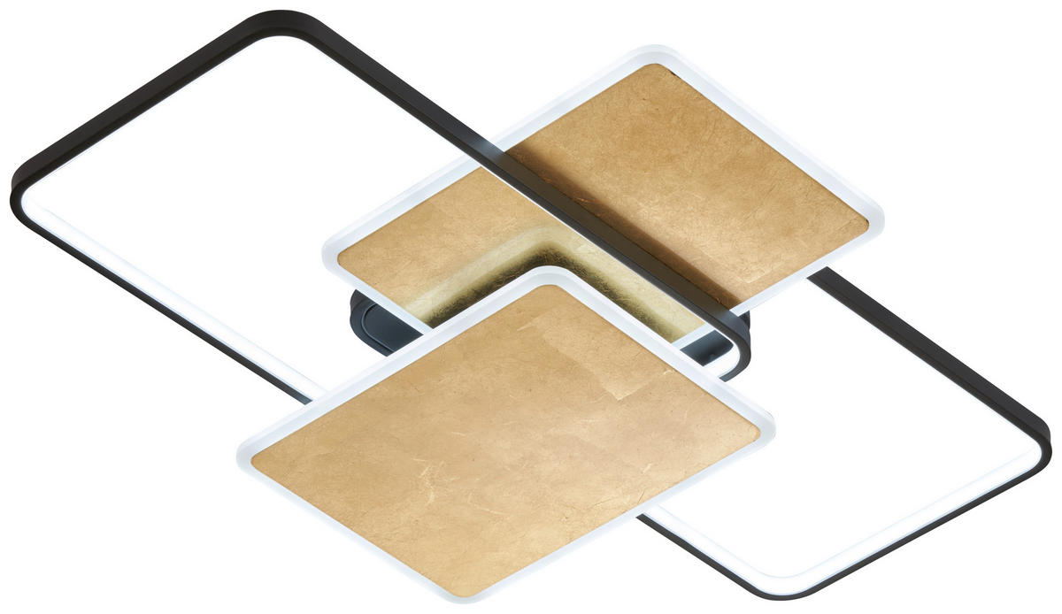 STROPNÉ LED SVIETIDLO, 55/90 cm  - biela/zlatá, Design, kov/plast (55/90cm)