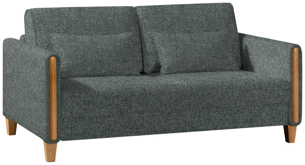 ZOFA S POSTELJNO FUNKCIJO,  barve bukve, sivozelena les, tekstil  - sivozelena/barve bukve, Design, tekstil/les (174/88/104cm) - Niels Andersson