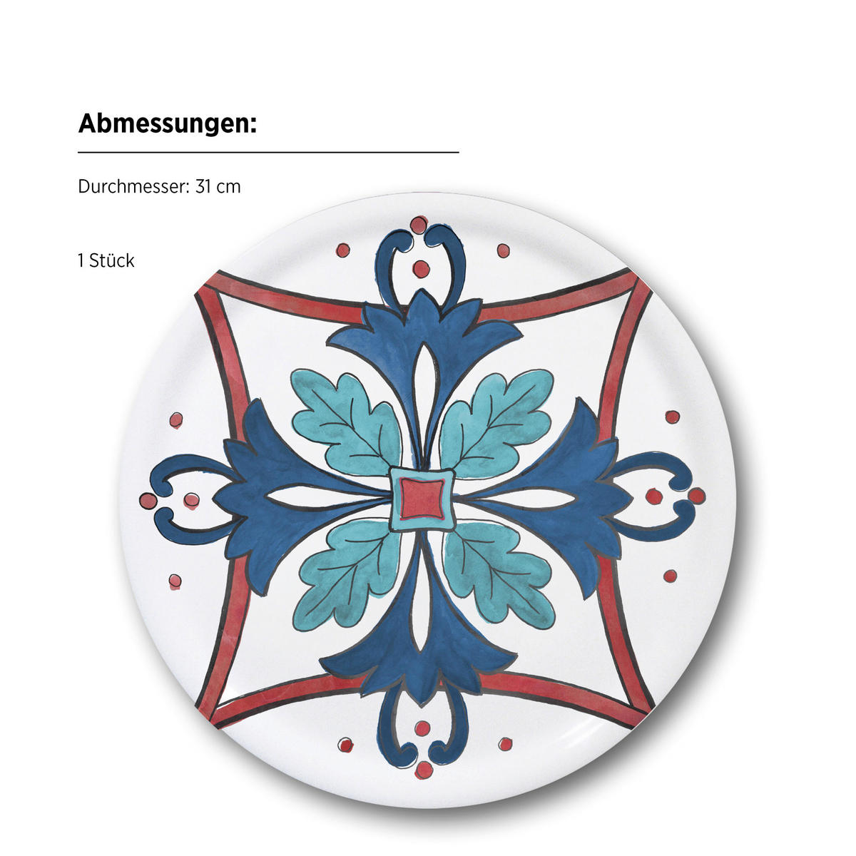 PIZZATELLER Porzellan 4-teilig MARGOT  - Rot/Weiß, Basics, Keramik (31cm) - Mäser
