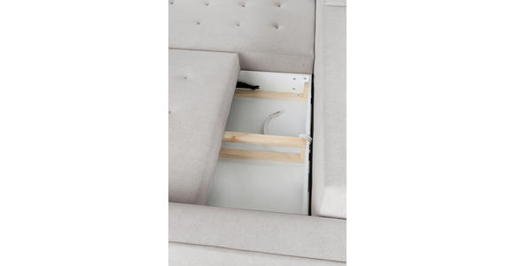 ECKSOFA Ecru Chenille  - Ecru/Schwarz, KONVENTIONELL, Holz/Textil (180/266cm) - Carryhome