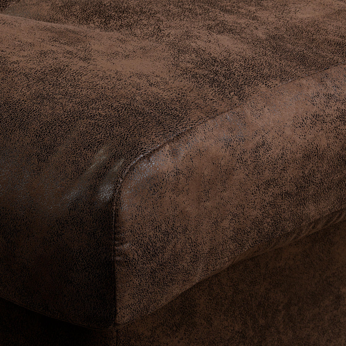 ECKSOFA Naomi in Lederlook Dunkelbraun Rückenkissen  284/243 cm  - Dunkelbraun/Schwarz, Design, Kunststoff/Textil (284/243cm) - P & B