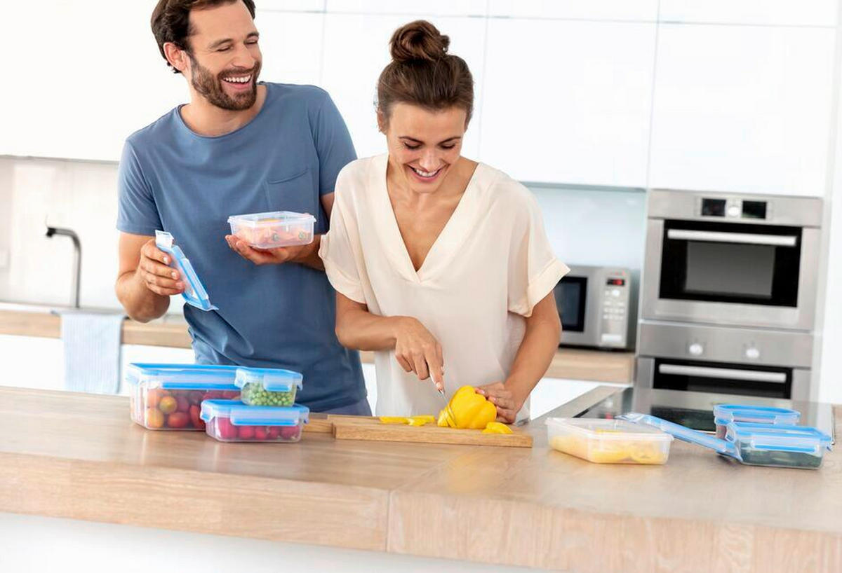 FRISCHHALTEDOSENSET Clip & Close 4-teilig  - Transparent, Basics, Kunststoff (17,3/15,5/22,4cm) - Emsa