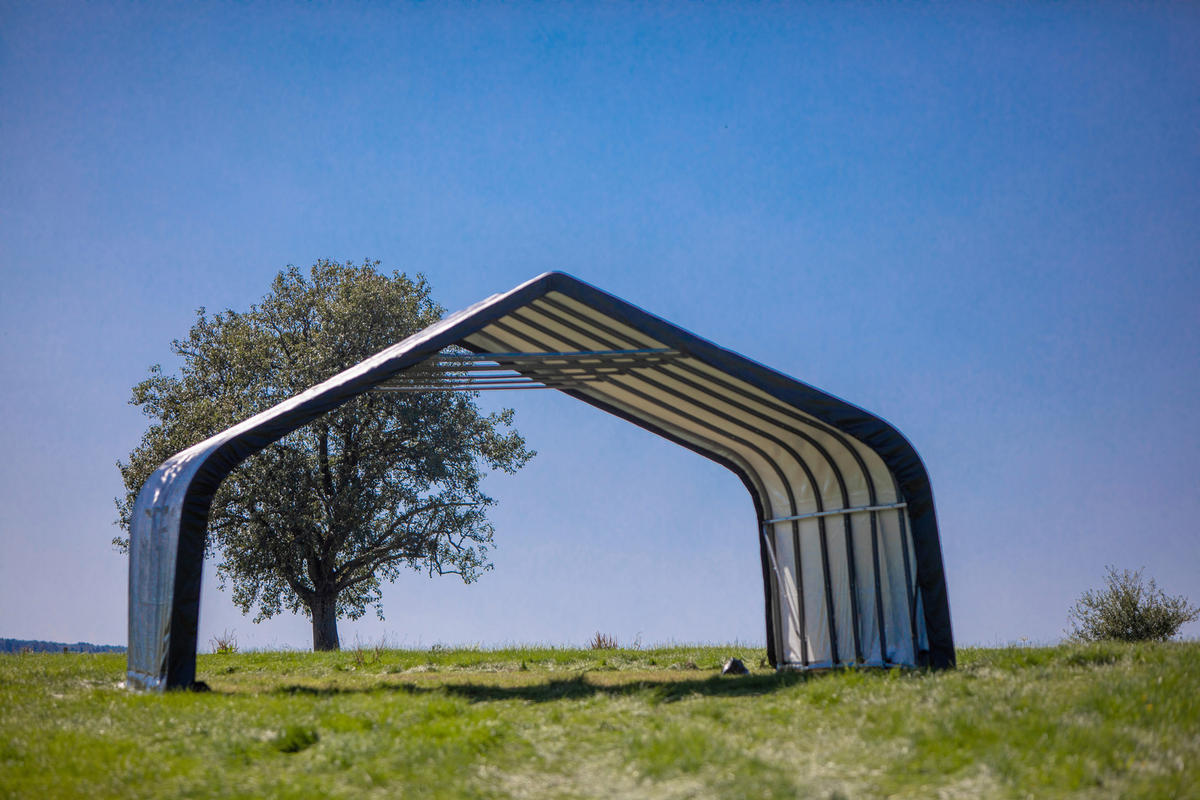 ZELTGARAGE  - Dunkelgrün, Basics, Kunststoff (730/670/380cm) - Ambia Garden