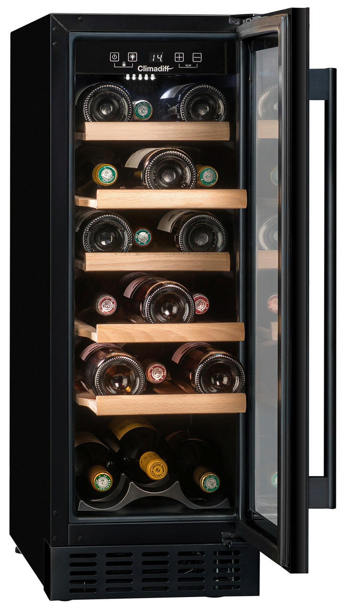 WEINKÜHLSCHRANK CBU20S2B  - Basics, Glas/Holz (29,5/82,0/57,0cm)