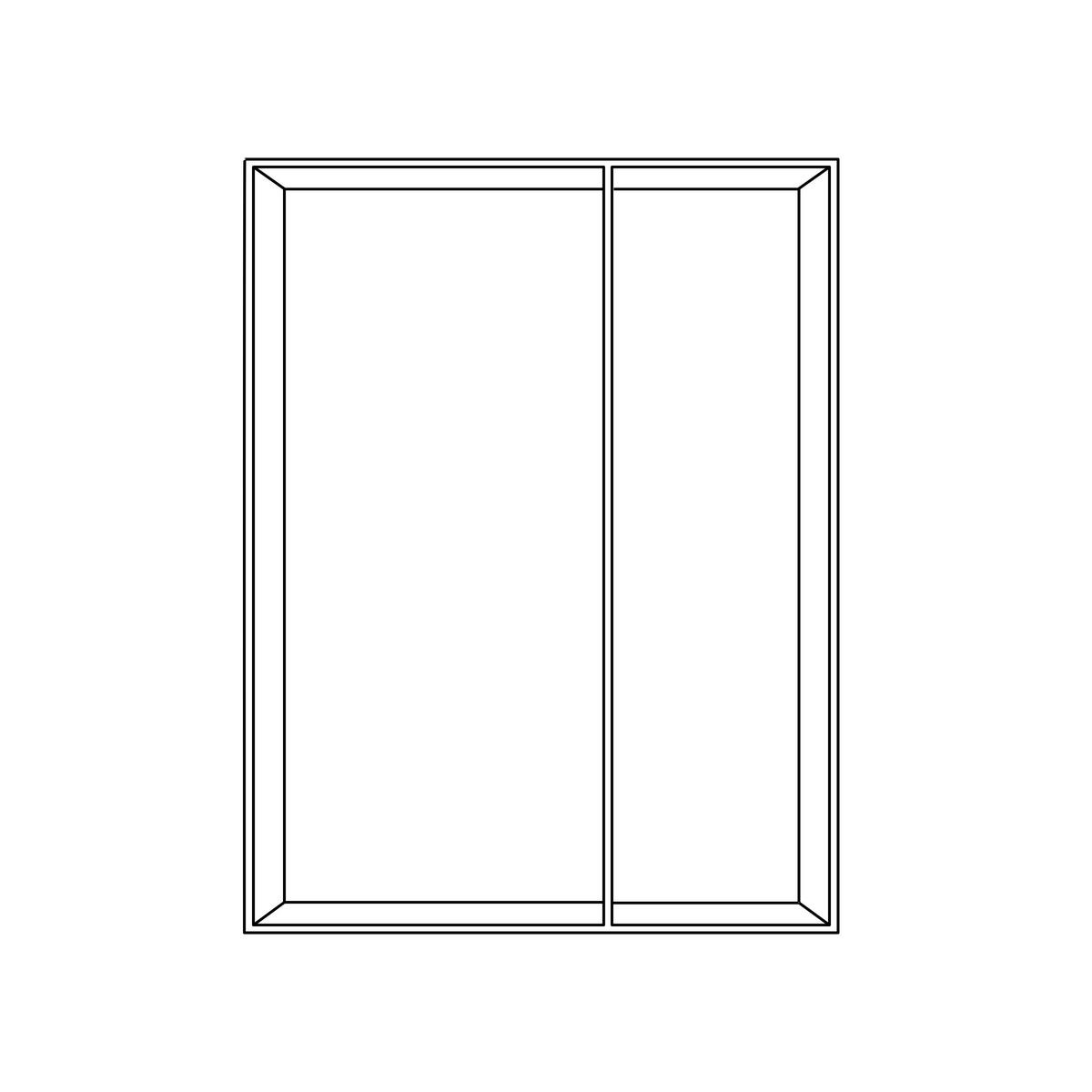 SCHWEBETÜRENSCHRANK 152/220/46 cm 2-türig Weiß  - Silberfarben/Weiß, Design, Glas/Holzwerkstoff (152/220/46cm) - Jutzler