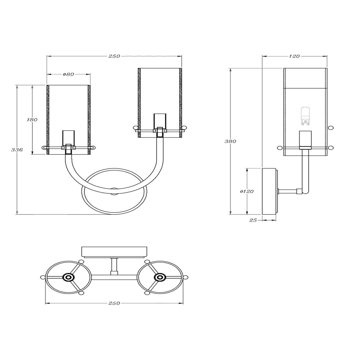 WANDLEUCHTE - Messingfarben, Basics, Glas/Metall (25/38/12cm) - MAYTONI