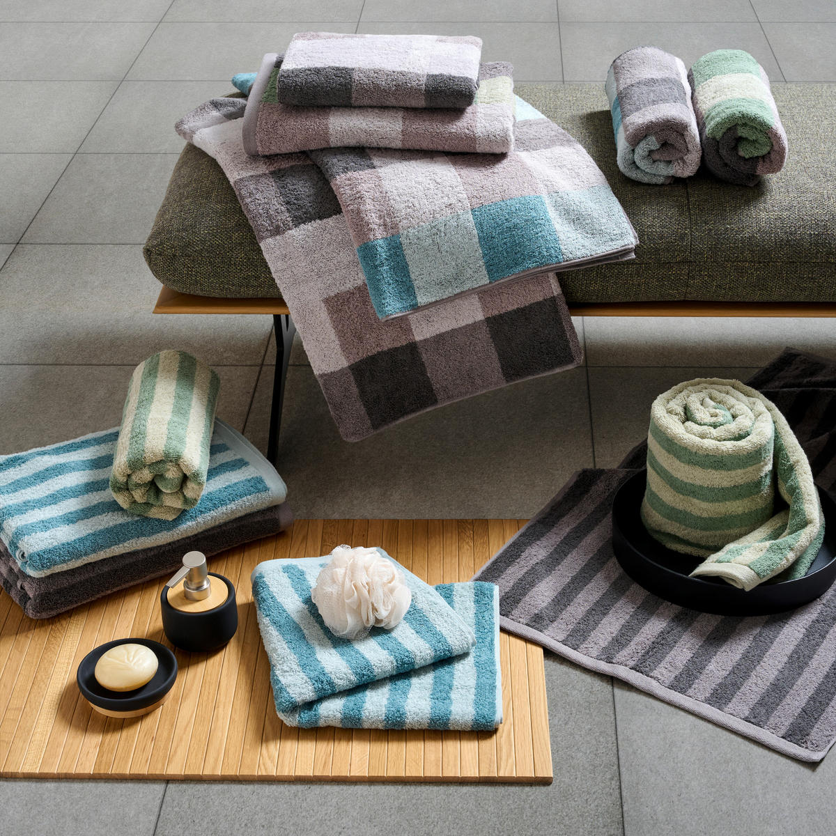 HANDTUCH 50/100 cm Grün  - Grün, KONVENTIONELL, Textil (50/100cm) - Esposa