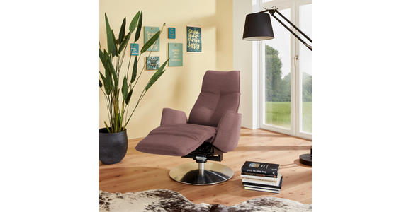 RELAXSESSEL in Textil Rosa  - Anthrazit/Rosa, Design, Textil/Metall (71/114/84cm) - Johann Jakob