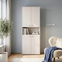 DREHTÜRENSCHRANK 73,7/197,5/34,8 cm,  in Sandfarben, 4 Tür(en)  - Sandfarben/Schwarz, Design, Holzwerkstoff/Kunststoff (73,7/197,5/34,8cm)