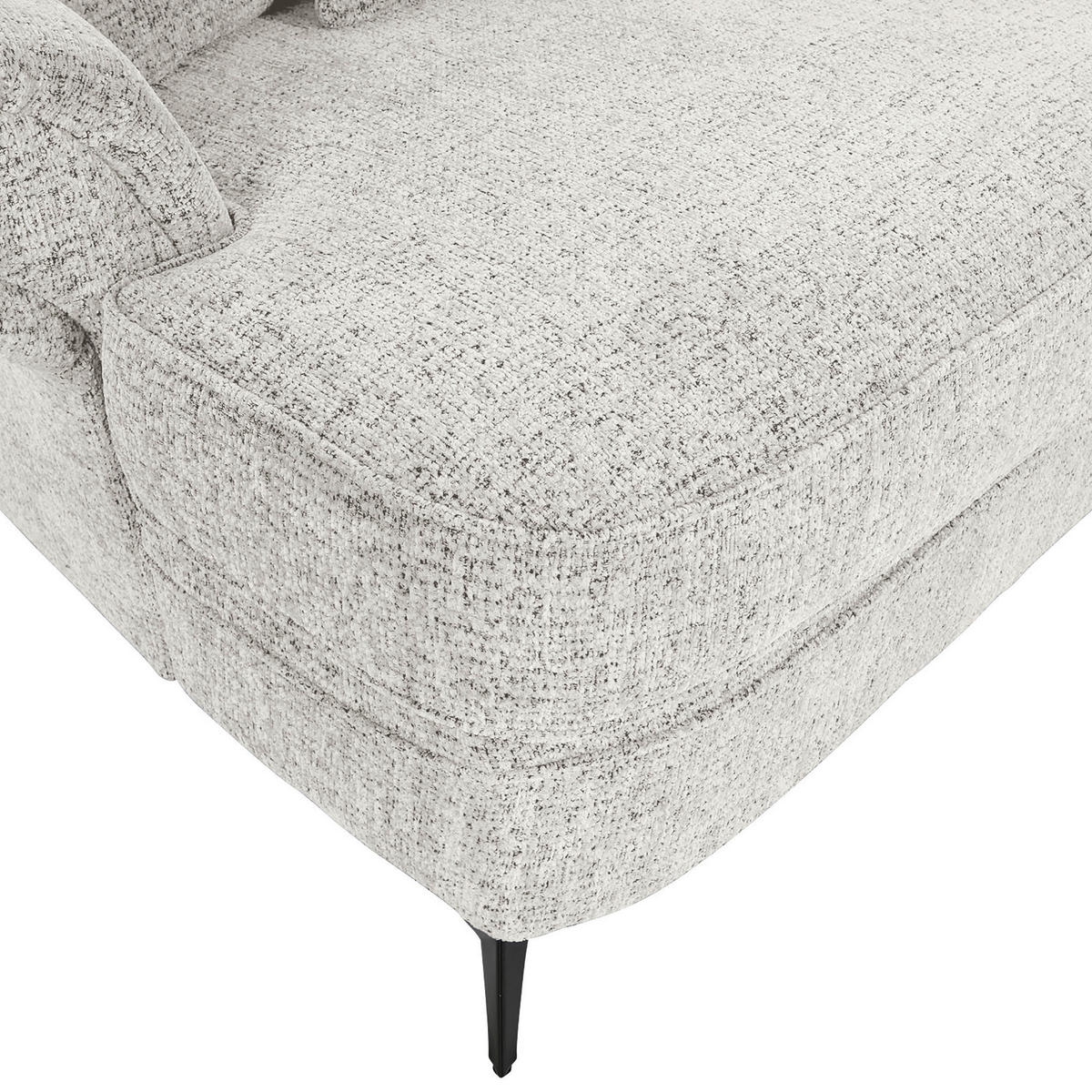 XXL-SESSEL in Chenille Beige  - Beige/Schwarz, Romantik / Landhaus, Textil/Metall (125/102/137cm) - Landscape
