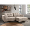 ECKSOFA in Velours Creme  246/177 cm  - Creme/Schwarz, MODERN, Textil/Metall (246/177cm) - MID.YOU