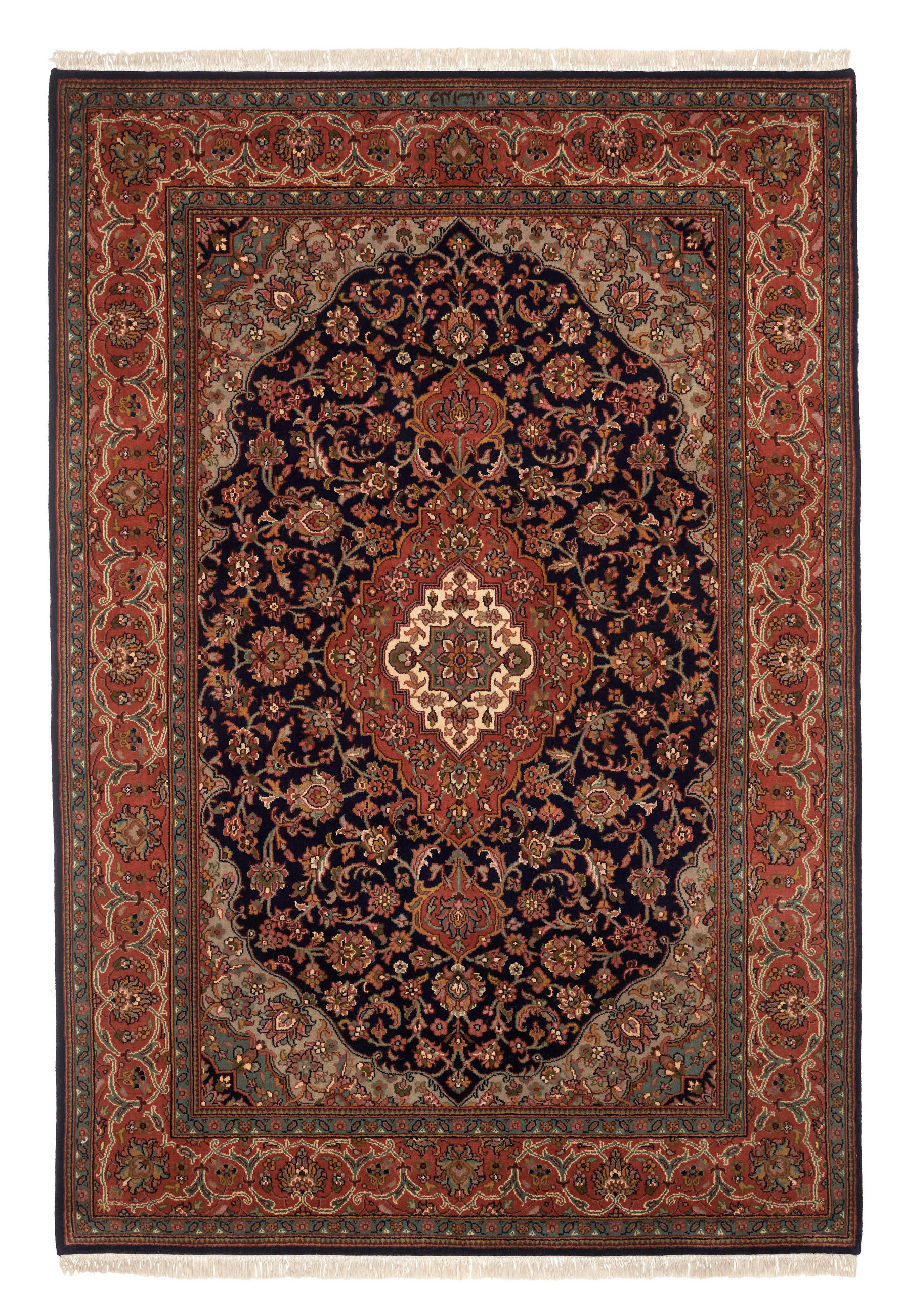 ORIENTTEPPICH 70/140 cm Kashan DK. Blue Dunkelblau  - Dunkelblau, LIFESTYLE, Textil (70/140cm) - Cazaris