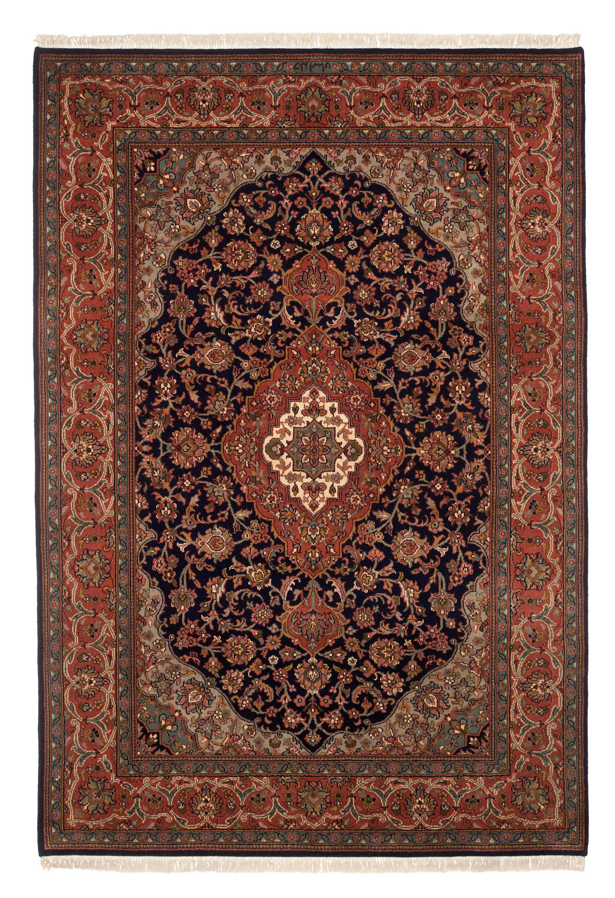 ORIENTTEPPICH 120/180 cm Kashan DK. Blue Orange, Dunkelblau  - Orange/Dunkelblau, LIFESTYLE, Textil (120/180cm) - Cazaris