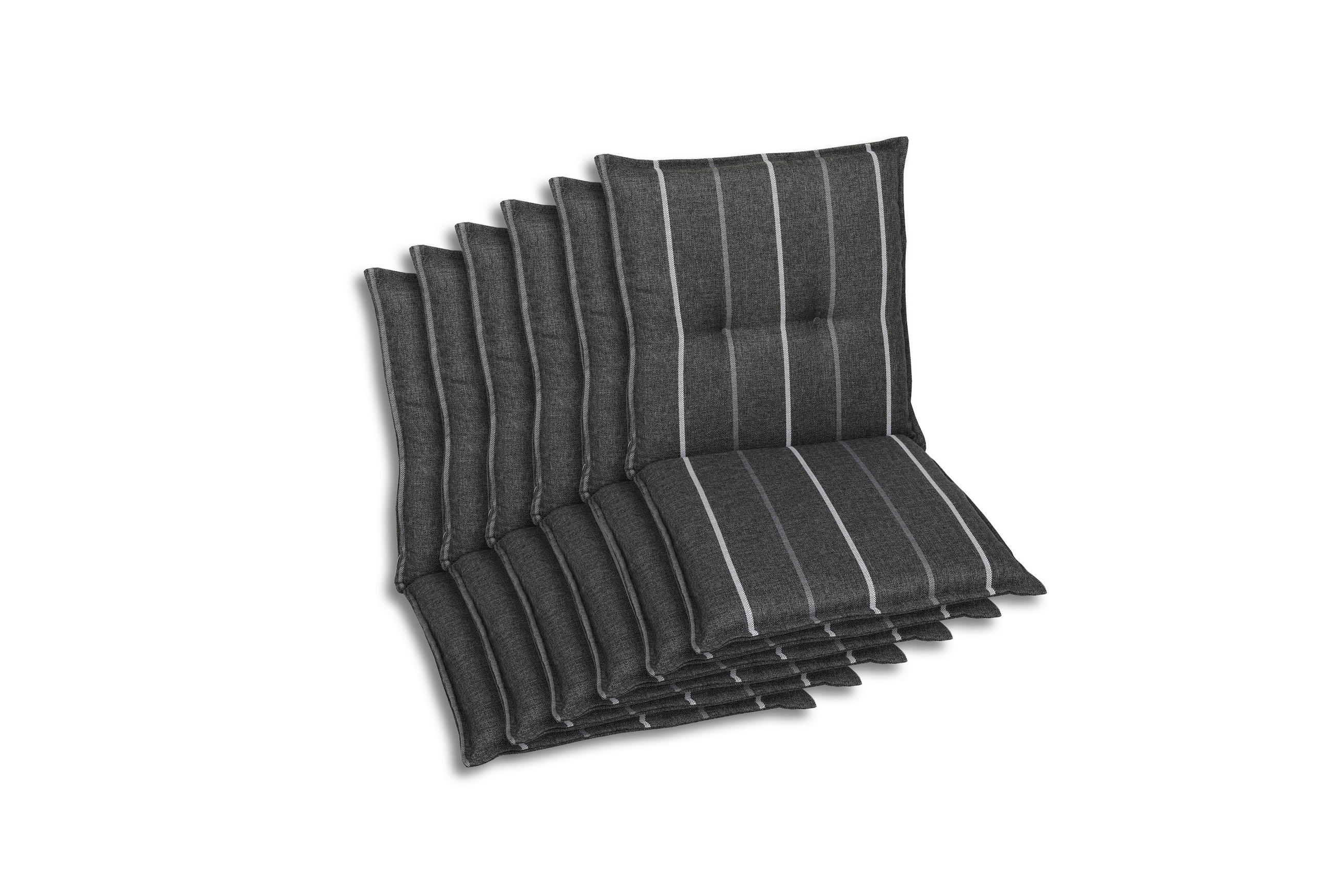 SESSELAUFLAGENSET Streifen  - Anthrazit, Basics, Textil (50/7/100cm)