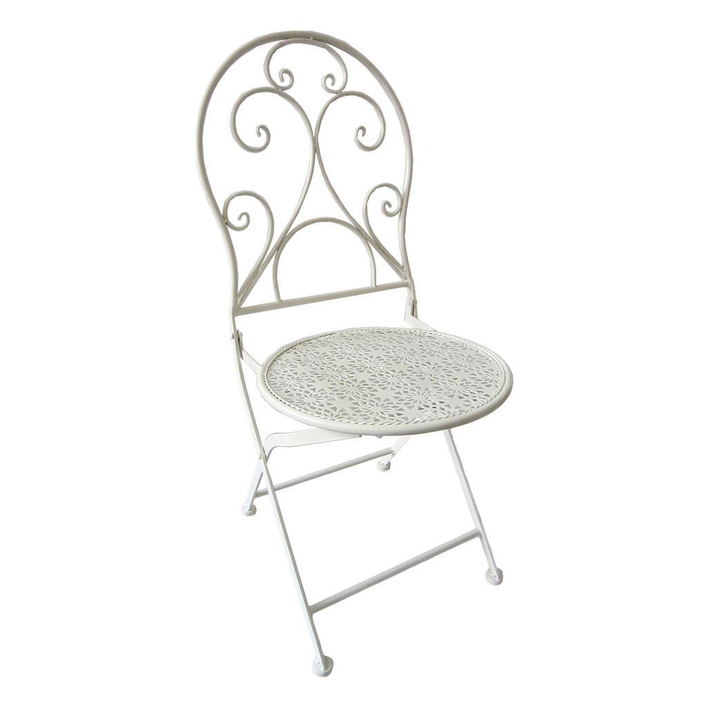 Thumbnail - Gardenson Gartenklappstuhl-Set, Weiß, Metall, X-Form, 40x93x40 cm, klappbar, abwischbar, Gartenmöbel, Gartenstühle, Gart...