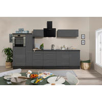 KÜCHENBLOCK 310 cm   in Grau, Eichefarben  - Edelstahlfarben/Eichefarben, Basics, Holzwerkstoff/Metall (310cm) - Respekta