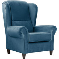 OHRENSESSEL Plüsch Blau  - Blau/Schwarz, Design, Holz/Textil (94/112/92cm) - MID.YOU