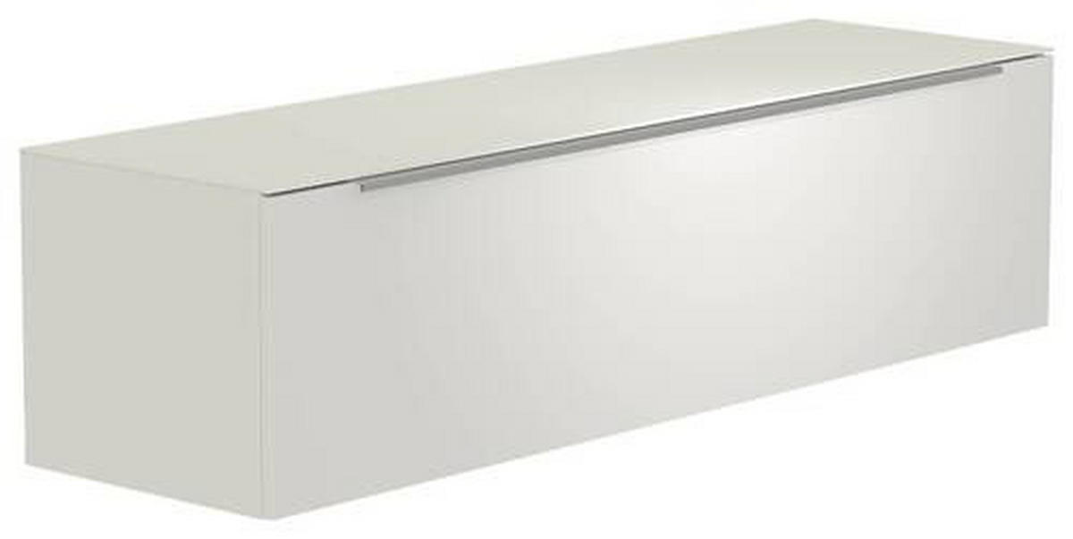 LOWBOARD  in 160/41/45 cm  - Weiss/Alufarben, Design, Glas/Holzwerkstoff (160/41/45cm) - Moderano