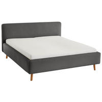 POLSTERBETT 160/200 cm,  in Anthrazit,  - Eichefarben/Anthrazit, Design, Holz/Textil (160/200cm) - Xora