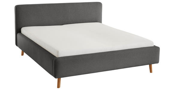 POLSTERBETT Anthrazit 180/200 cm  - Eichefarben/Anthrazit, Design, Holz/Textil (180/200cm) - Xora