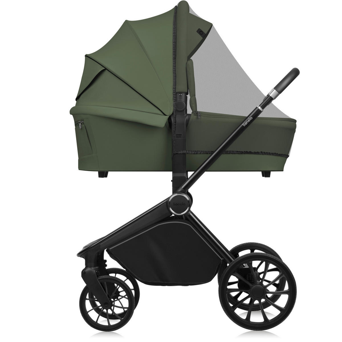 KINDERWAGENSET  Mika Plus 3 in 1  Green Olive  - Schwarz/Olivgrün, Basics, Textil (93/62/110cm) - Lionelo