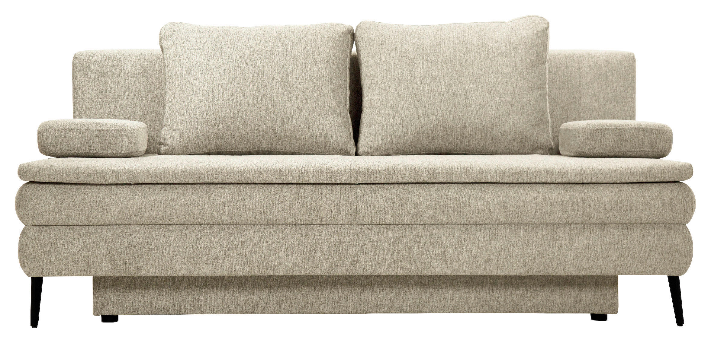 SCHLAFSOFA  mit Liegefunktion, Stoffauswahl Webstoff Beige  - Beige/Schwarz, Design, Kunststoff/Textil (200/90/100cm) - Venda