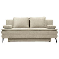 SCHLAFSOFA  mit Liegefunktion, Stoffauswahl Webstoff Beige  - Beige/Schwarz, Design, Kunststoff/Textil (200/90/100cm) - Venda