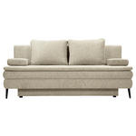 SCHLAFSOFA  mit Stoffauswahl, Liegefunktion Webstoff Beige  - Beige/Schwarz, Design, Kunststoff/Textil (200/90/100cm) - Venda