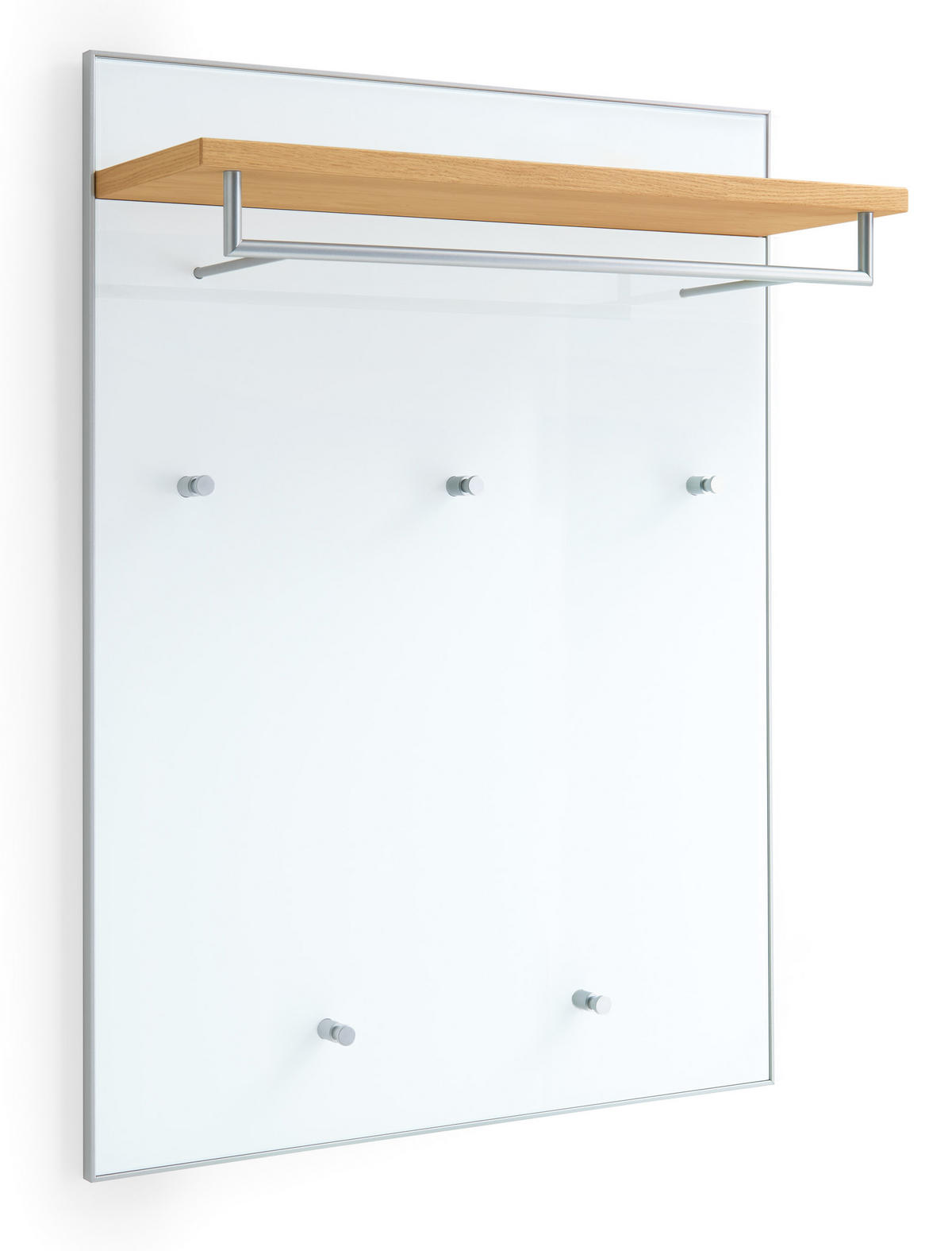 GARDEROBE 5-teilig  in 175/195/40 cm  - Hellbraun/Weiss, Design, Glas/Holz (175/195/40cm)
