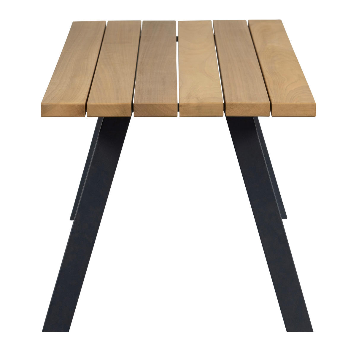 GARTENTISCH 210/81/75 cm Holz, Metall rechteckig  - Schwarz/Naturfarben, MODERN, Holz/Metall (210/81/75cm) - Livetastic