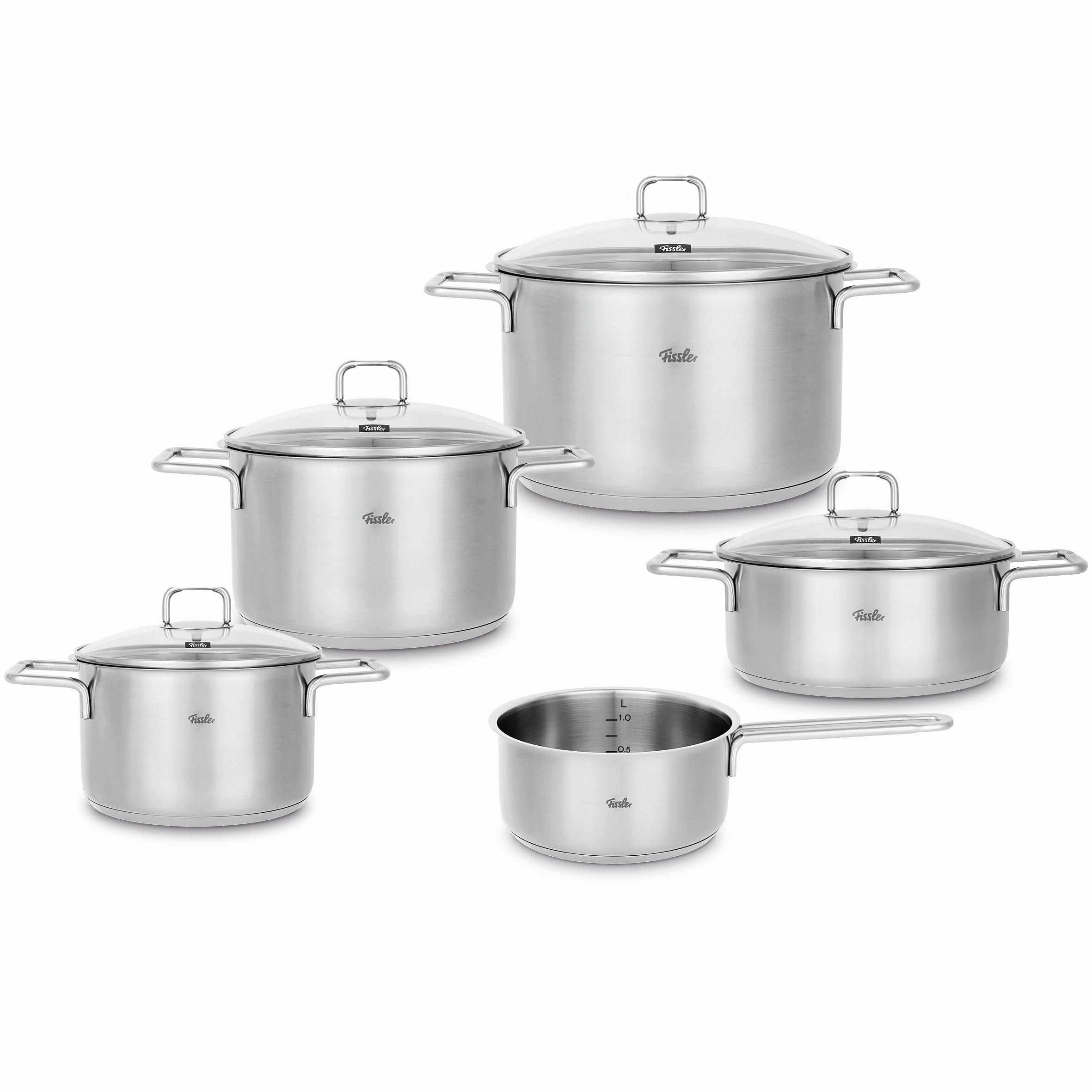KOCHTOPFSET SatiTherm 5-teilig  - Edelstahlfarben, Basics, Metall - Fissler