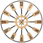 WANDUHR Naturfarben, Schwarz 80,5/80,5/7 cm  - Schwarz/Naturfarben, LIFESTYLE, Holz/Metall (80,5/80,5/7cm) - Landscape