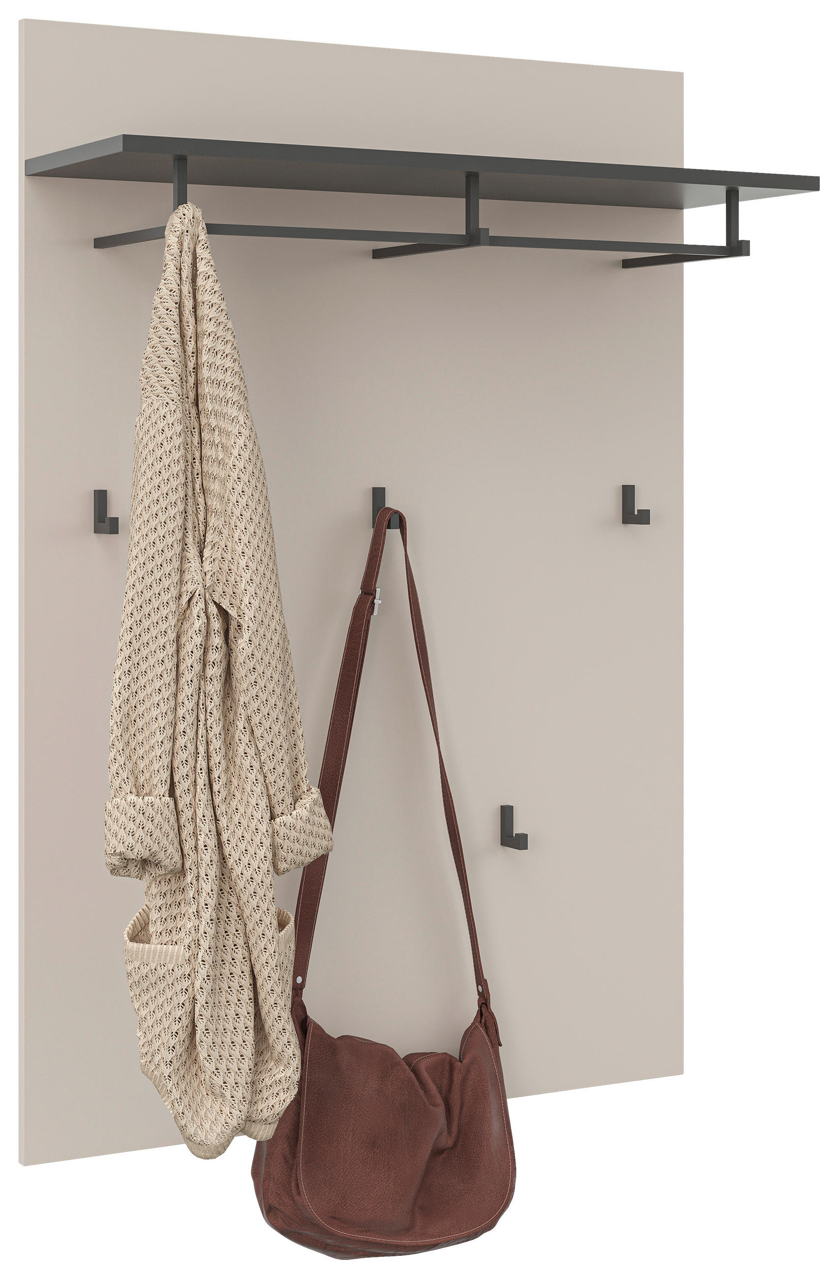 GARDEROBENPANEEL  in 80/115/27 cm  - Kaschmir/Anthrazit, MODERN, Holzwerkstoff (80/115/27cm) - Xora