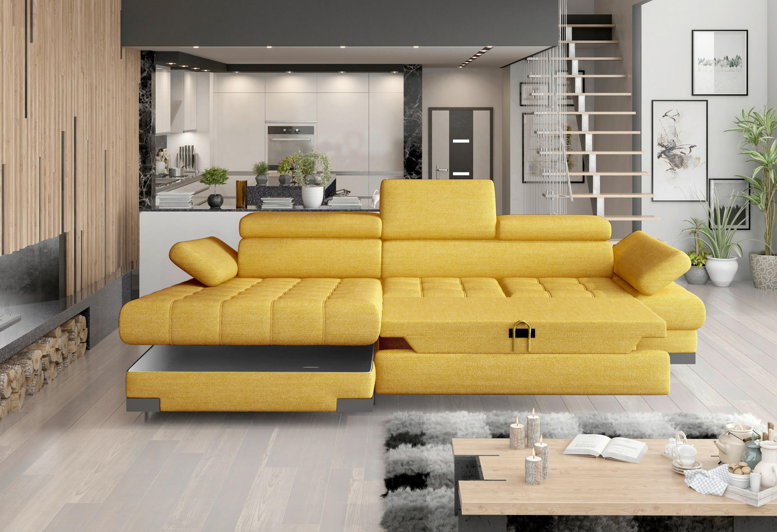 COLTAR EXTENSIBIL galben  - galben, Design (173/270cm) - Welnova